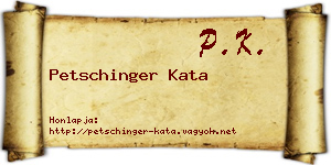 Petschinger Kata névjegykártya